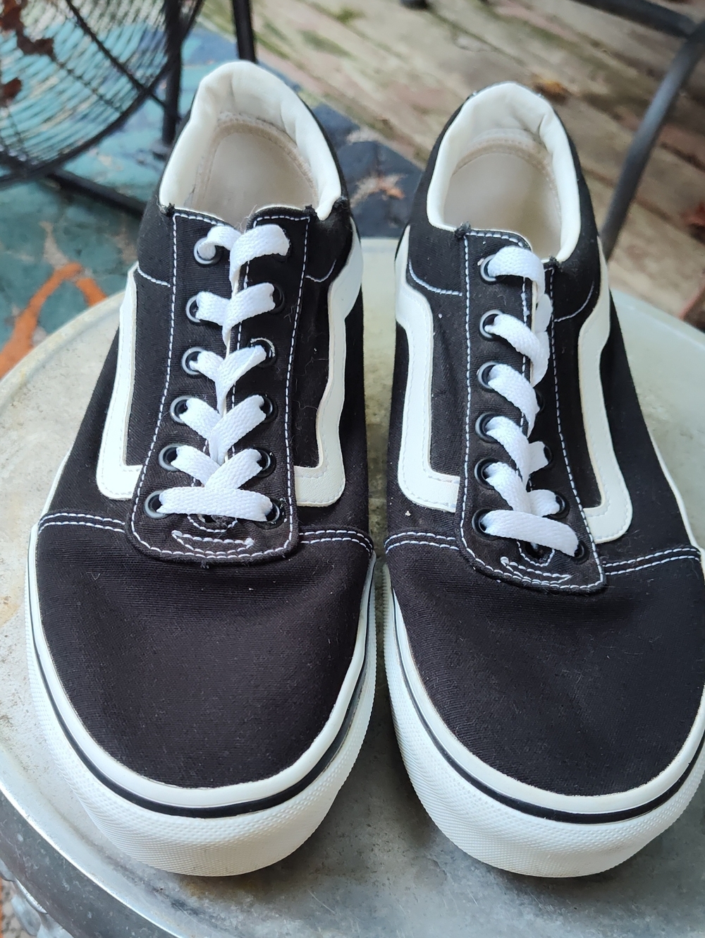 VANS Old Skool Stackform Platform Sneaker Women's 10 Black White Retro Y2K